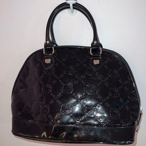 Hello Kitty black embossed bowler bag